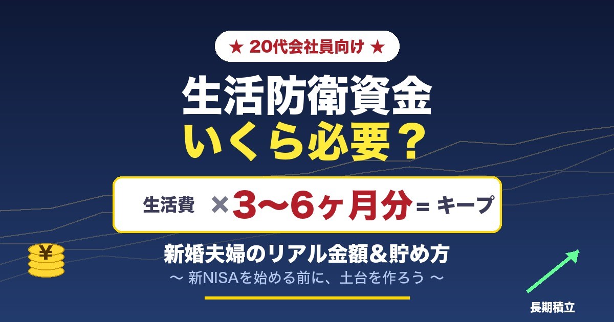 20代会社員の生活防衛資金いくら必要?生活費×3〜6ヶ月分をキープ