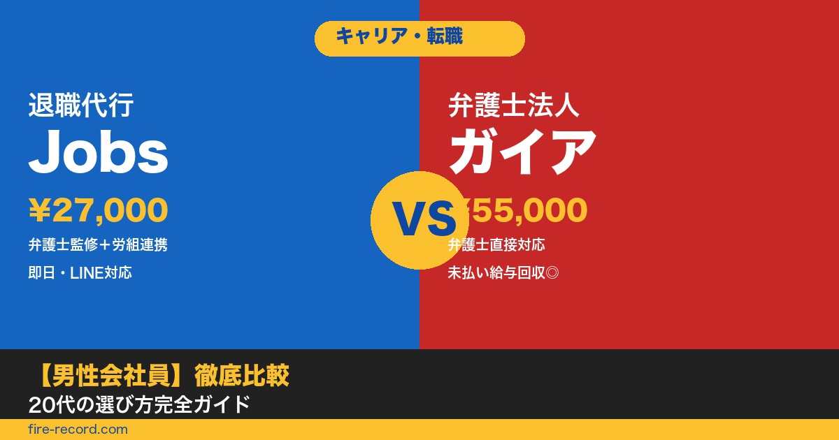 男性会社員 退職代行 Jobs ガイア 比較 20代