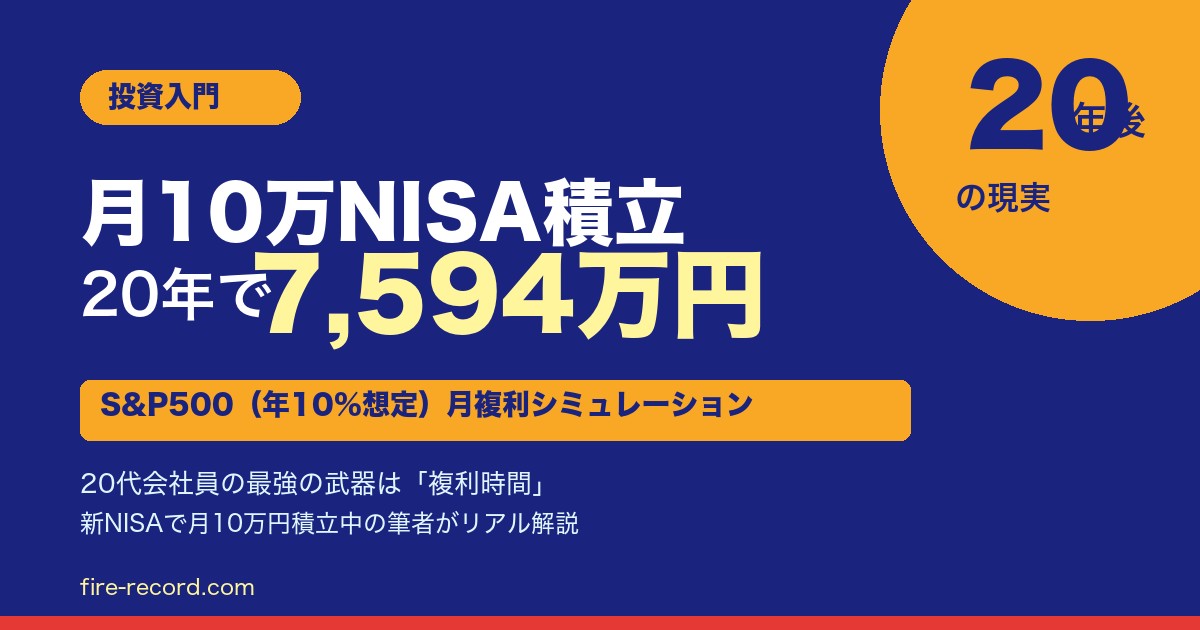 月10万NISA積立20年で7,184万円シミュレーション