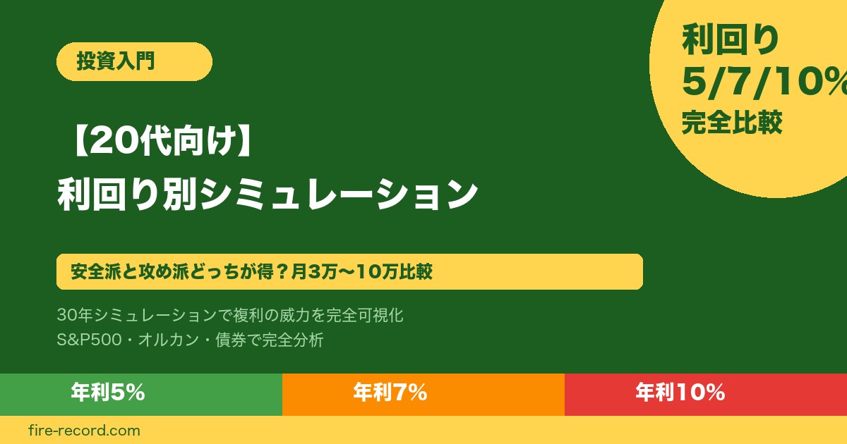 20代向け年利5%/7%/10%別 積立シミュレーション