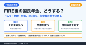 FIRE後の国民年金は払う・免除・付加年金の3択。退職特例で免除審査が通りやすく、追納の期限は10年
