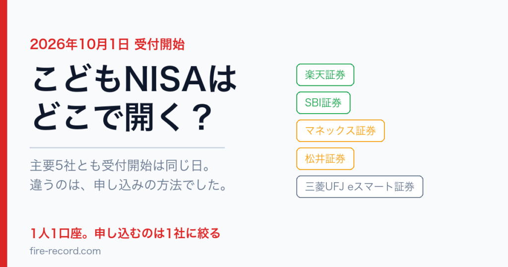 こどもNISAはどこで開く？主要5社とも受付開始は2026年10月1日