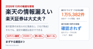 楽天の情報漏えい報道 楽天証券は大丈夫？まずやる確認4つ